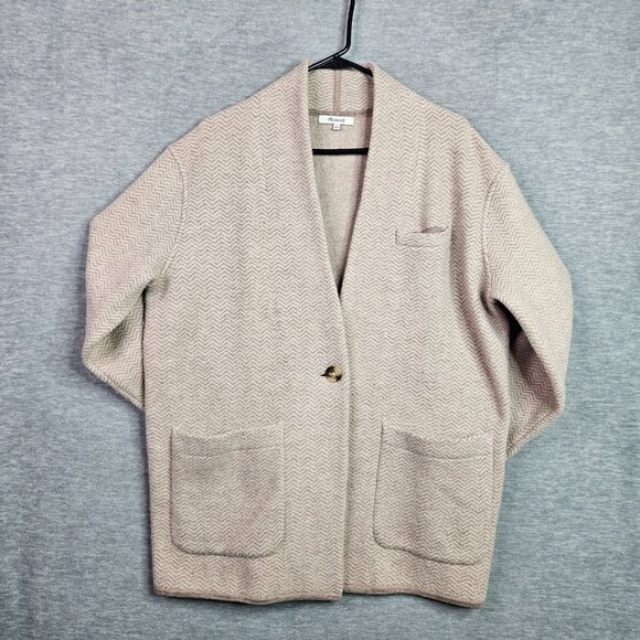 Madewell 100% Merino Herringbone Mattson Sweater One bottom Coat Women's Size S - Picture 2 of 12